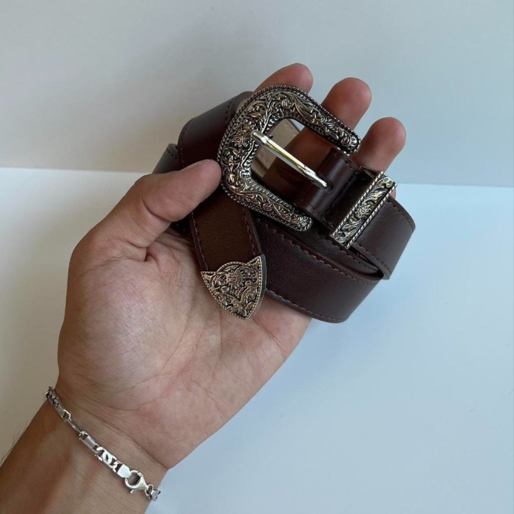 Vintage Style American Western BOHO Brown Belt